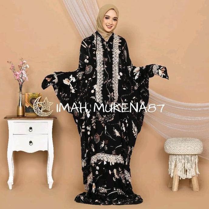 Mukena Terusan Rayon Viscose Renda Mewah Mukena Lajuran Jumbo Adem