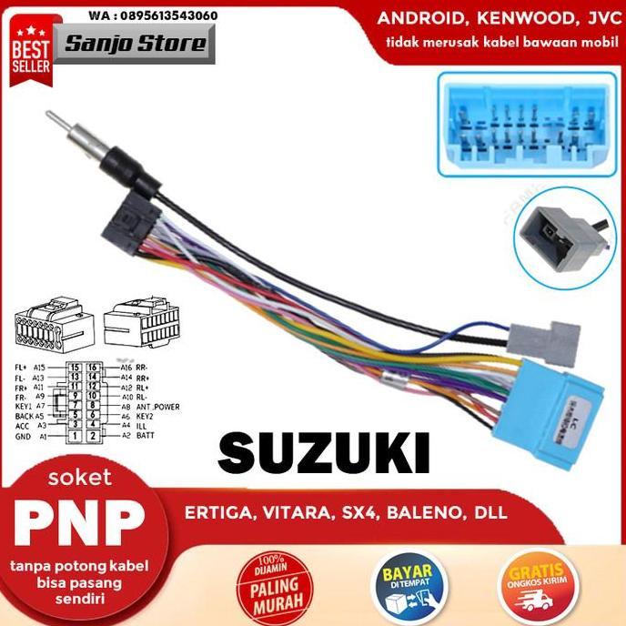Kabel Audio Soket PNP Headunit Android Suzuki Ertiga SX4 Swift Karimun