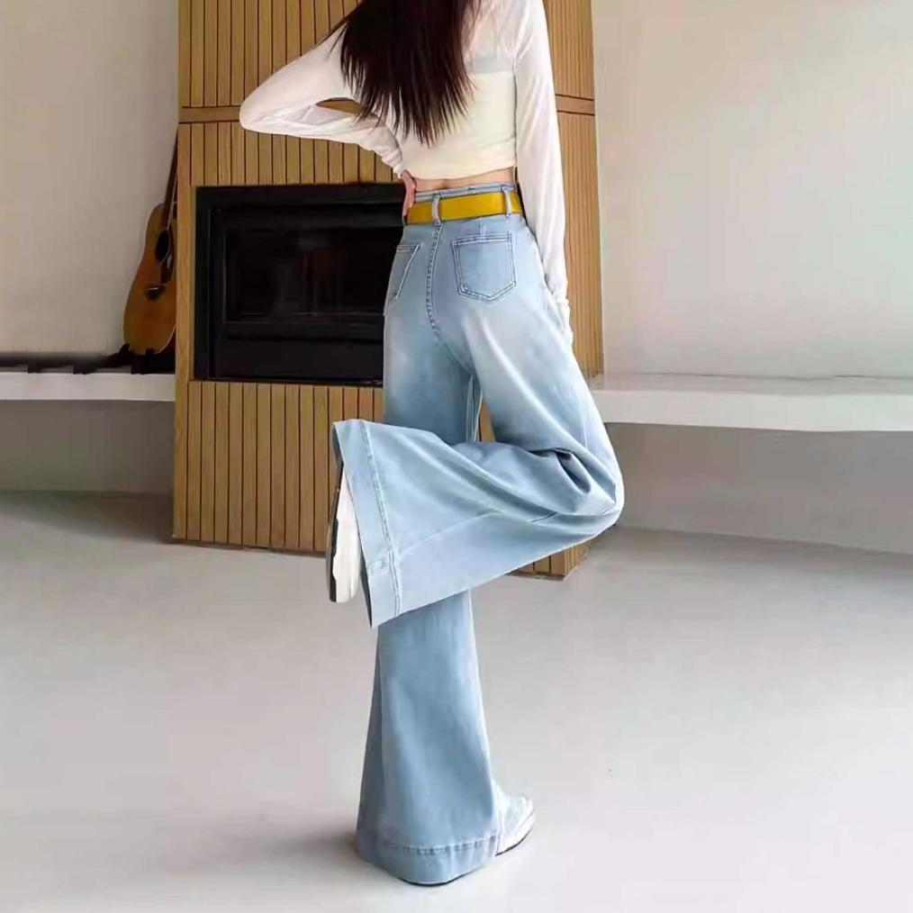 MURAH Celana  Putih Cutbray Jeans Panjang Wanita Celana Pinggang Tinggi Celana Kulot Jeans Putih OOt