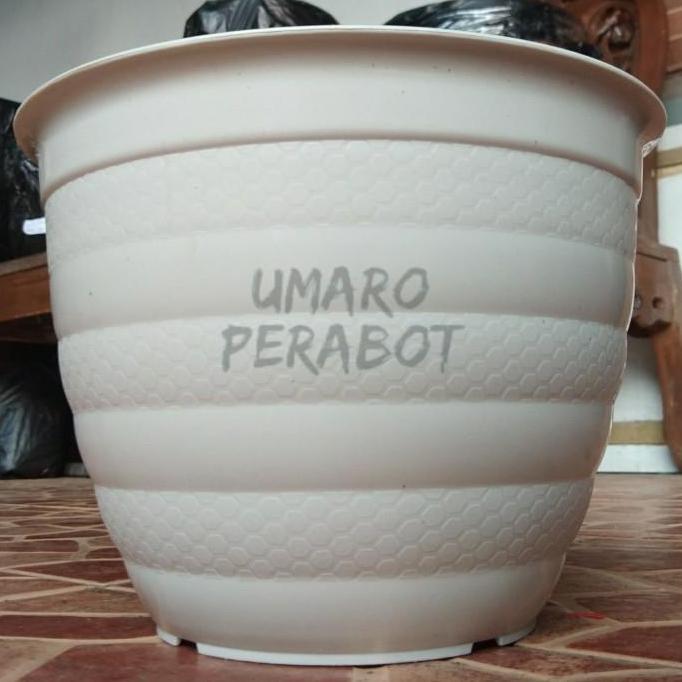 Pot Tawon Putih Ukuran 25 / Pot Tanaman / Pot Bunga / Pot Plastik / Umaro Perabot