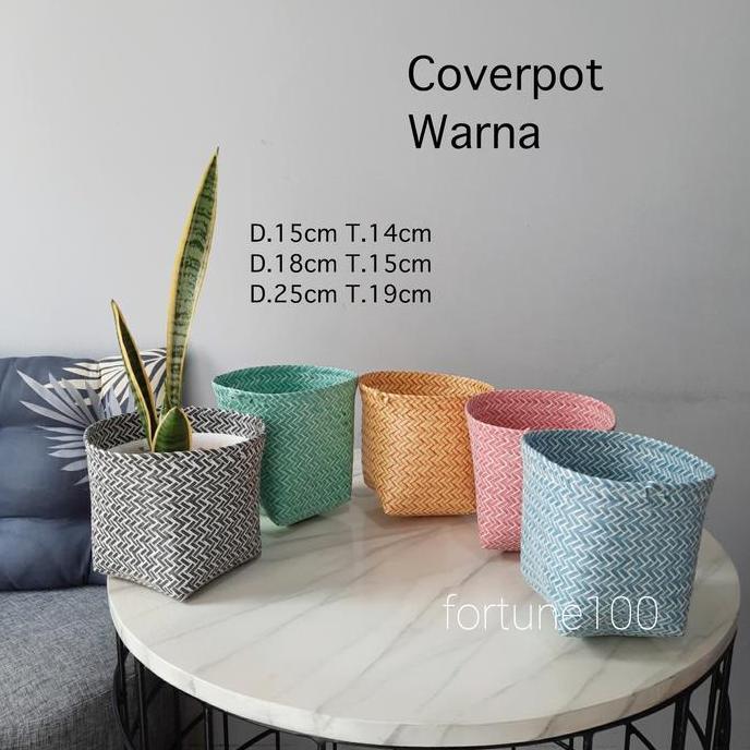 Cover Pot Plastik / Keranjang Anyaman Plastik / Coverpot Anyam G01