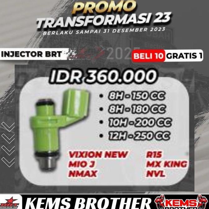 Injektor Brt Nmax Aerox Mio J Nvl Nva 8 Hole Dan 10 Hole Untuk 150Cc 180Cc 200Cc 250Cc