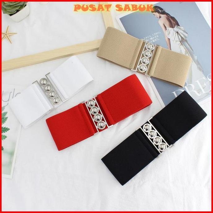 7tridarmasila - Belt Sabuk Wanita Pita Obi Karet Ikat Pinggang Fashion Gesper Cewek Korea Oby Besar 