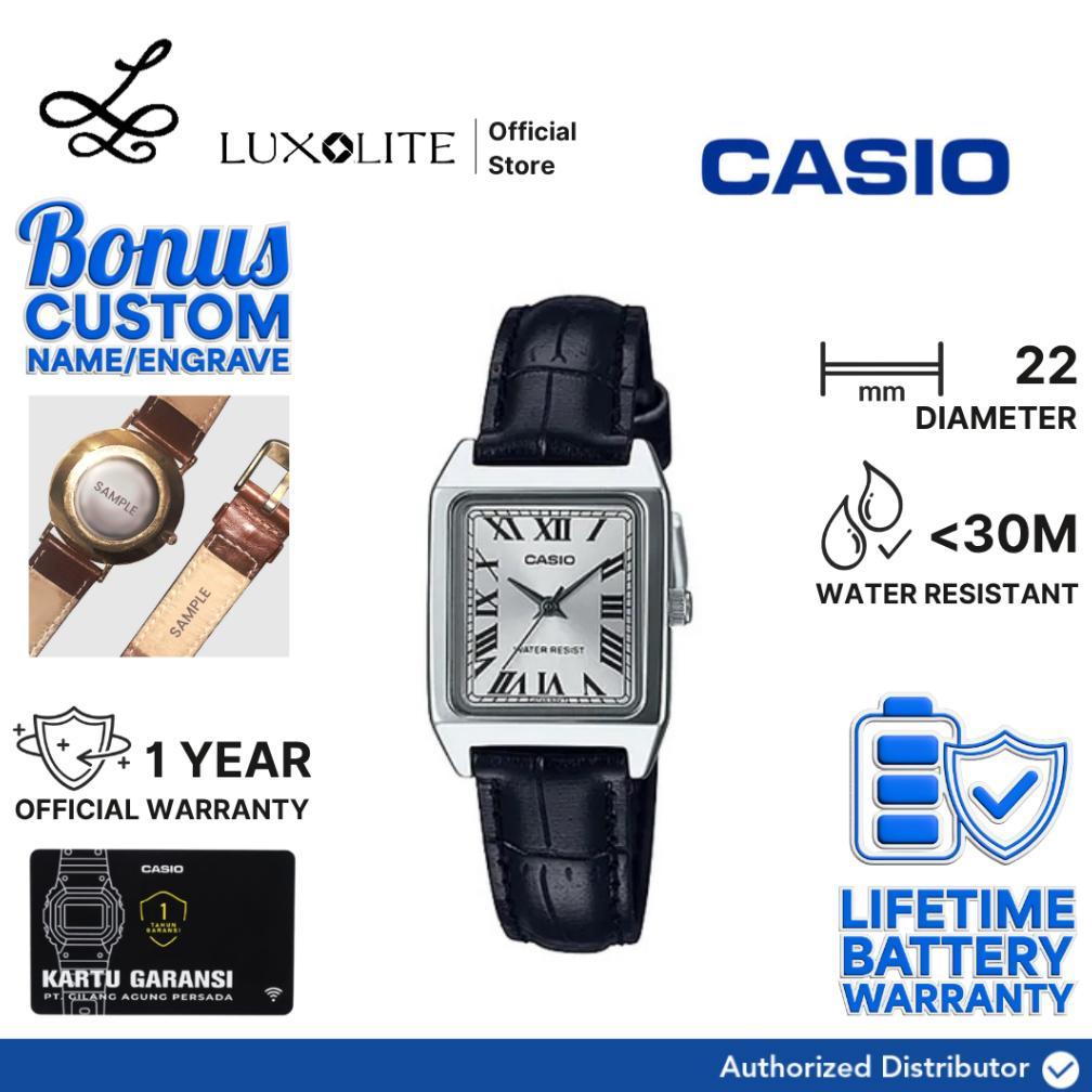[Luxolite] CASIO Jam Tangan Wanita Analog LTP-V007L-7B1UDF/ LTP-V007L-7B1 Black Leather Strap