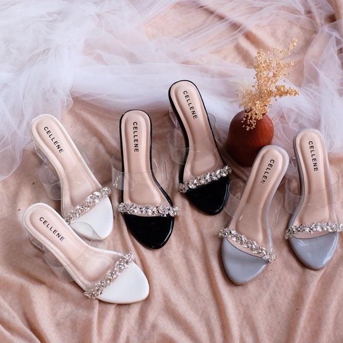 [Cellene] Cataleya Heels | Heels 7Cm Wedding Shoes Diamond Hak Kaca Wanita