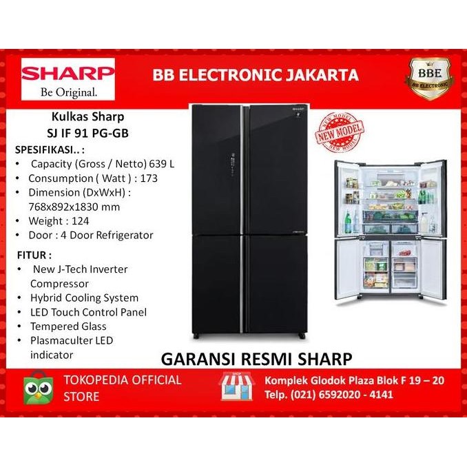 Promo KULKAS SHARP SJ-IF91PG-GB / SJ-IF91-PG-GB / SJIF91-PG-GB COD