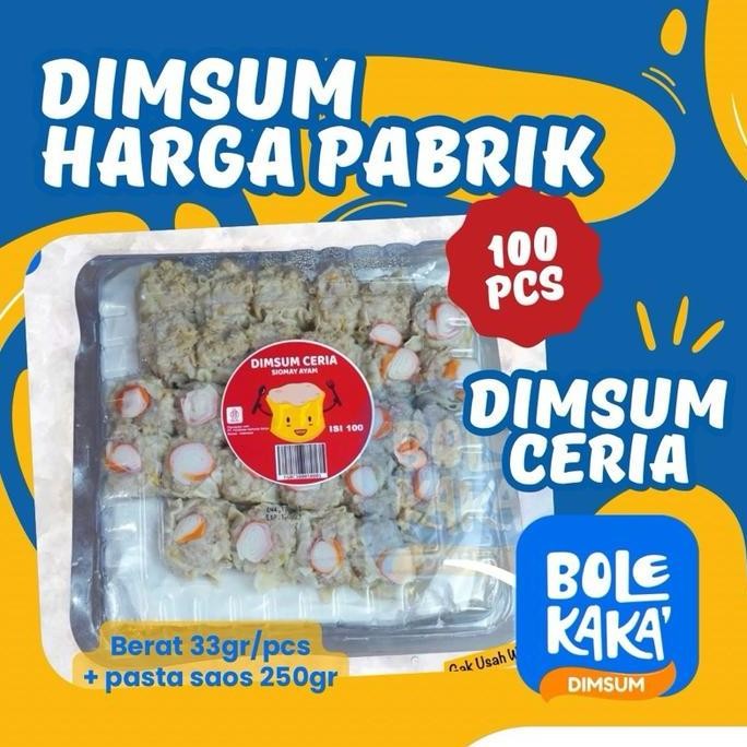 DIMSUM HARGA PABRIK BOLEKAKA DIMSUM CERIA isi 100 HALAL