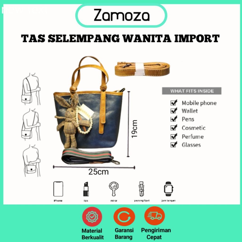 Tas Wanita Import Tas Selempang Wanita HandBag Unik Lucu Dark Blue