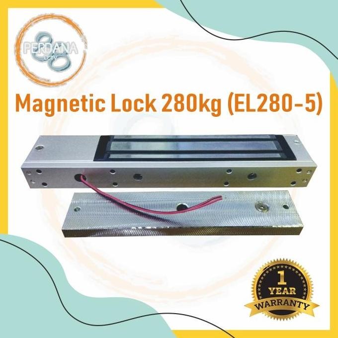 MAGNETIC LOCK / EM LOCK 280KG / 600LBS 5 WIRES 2 LED / 5 KABEL ORIGINAL DAN TERPERCAYA