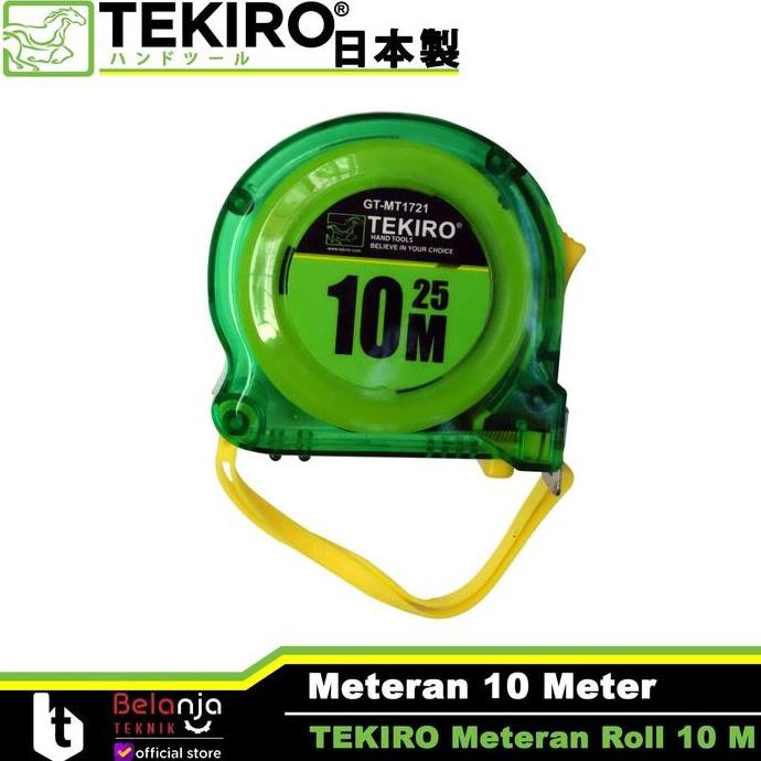 CAVERLY- TEKIRO Meteran Transparan 10 M Roll Matic Meter 10 Meter Tekiro 10M
