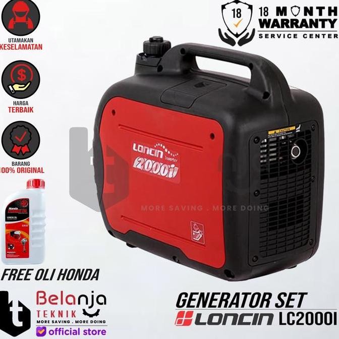 CAVERLY- Loncin Genset Silent LC2000i 1800 Watt Generator Set 50Hz 220V Inverter 1600W LC 2000i