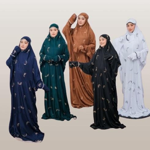Mukena Terusan Rayon Dewasa Size Jumbo Bordir Timbul Airin