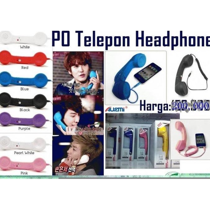 OCHACO- Cocophone (headphone Bentuk Gagang Telepon) Unik **