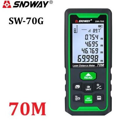 BECQUEREL- SNDWAY Meteran Digital Green Laser 70 Meter SW-70G Laser Hijau Outdoor