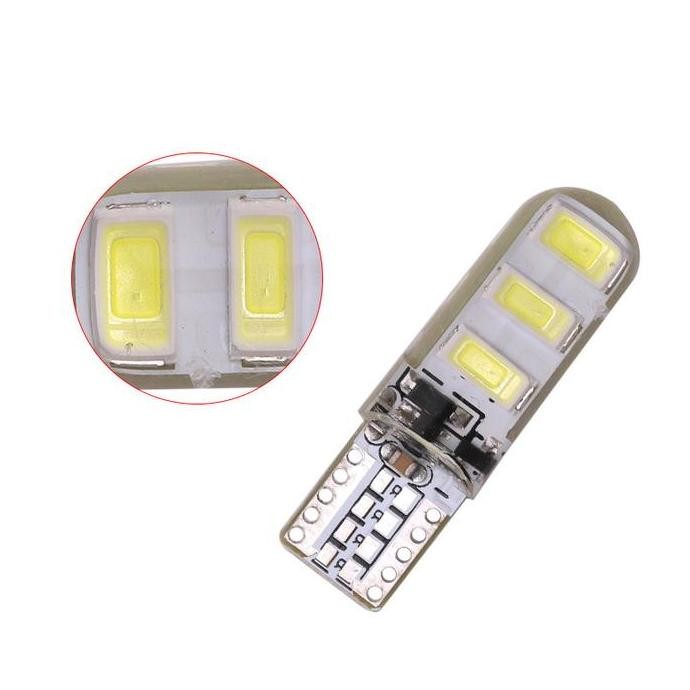 COD LAMPU LED MOTOR T10 CRYSTAL JELLY 6 MATA SMD STROBO KEDIP SIGN / SEN