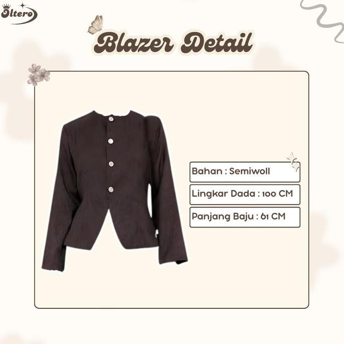 Promo One Set Wanita Kekinian 3 In 1 ( Blazer + Rok Flare Scuba + Pashmina ) Setelan Outfit Ootd - O