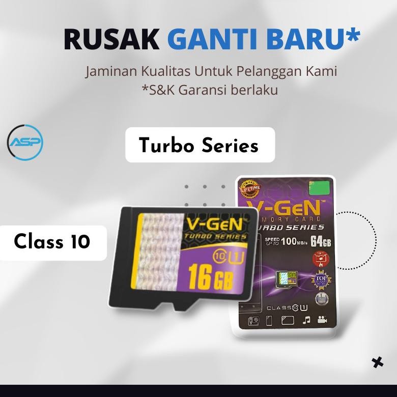 synyster mart Micro SD Vgen Class 10 Kartu Memori Untuk Penyimpanan Tambahan HP Kamera CCTV Original