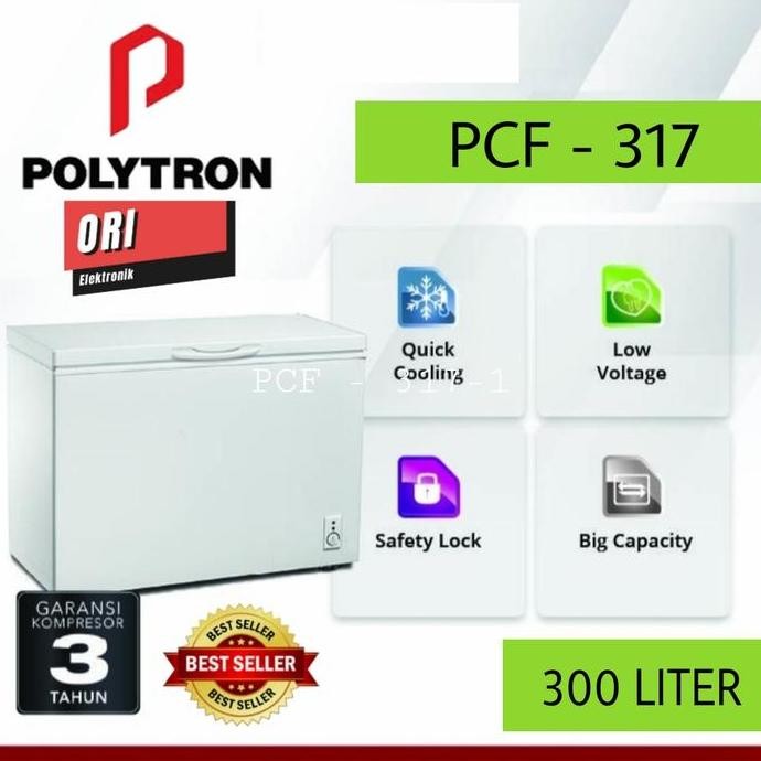 POLYTRON CHEST FREEZER/FREESER BOX 300L PCF-317 (SBY-SDA-GRESIK ONLY)