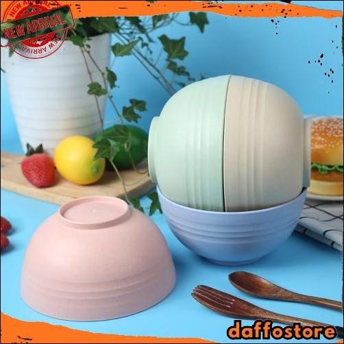 GROSIR Mangkok Jerami Warna - Warni Mangkok Wheat Straw Bowl Mangkok Plastik
