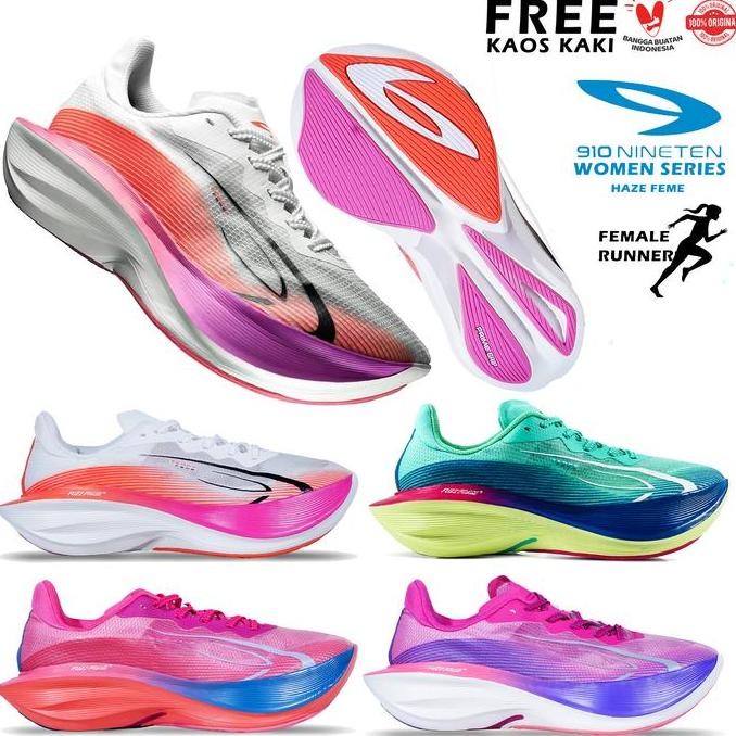 Sepatu Lari Wanita 910 Nineten Haze Tempo Feme Original Sepatu Running Khusus Wanita Perempuan Merk 