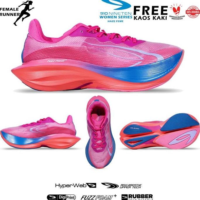 Sepatu Lari Wanita 910 Nineten Haze Tempo Feme Original Sepatu Running Khusus Wanita Perempuan Merk 