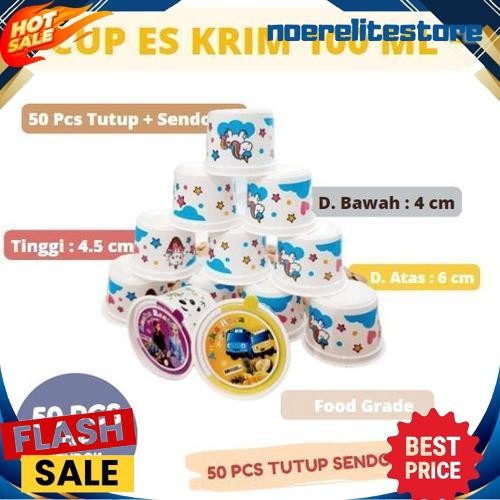 GROSIR jual plastik cup ice cream karakter 100ml