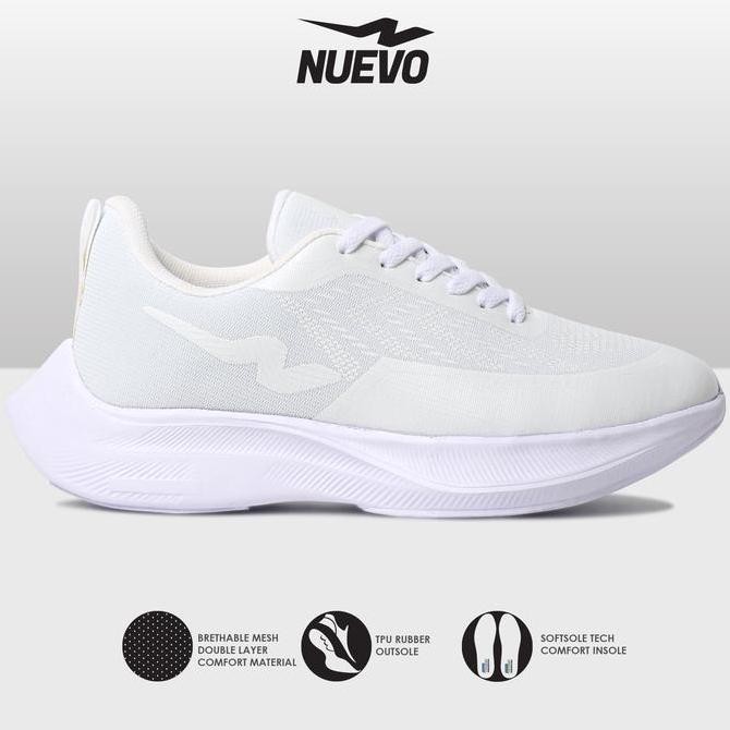 Nuevo | Sepatu Running Pria Nuevo Velocity Sneakers Putih Lari Jogging Outdoor