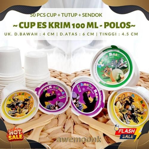 New cup es cream 100 ml - cup es krim images - cup plastik - isi 50 pcs