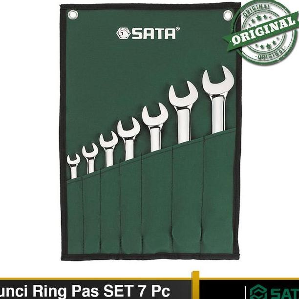 Kunci Ring Pas Set 7 Pcs Metric 09070 Combination Wrench Sata Tools