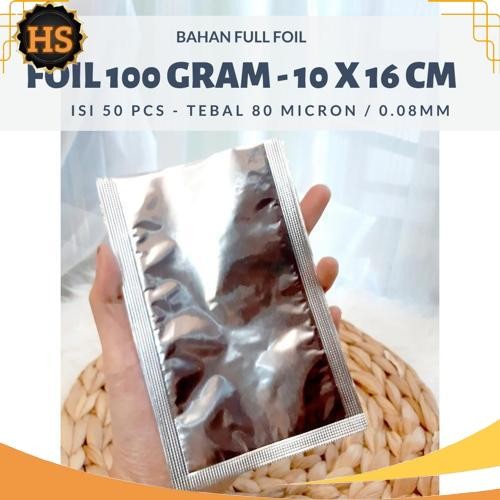 Big Sale FOIL SACHET - Plastik Foil Silver - alumunium foil 100 gram uk.10X16,Distributor Kemasan Al
