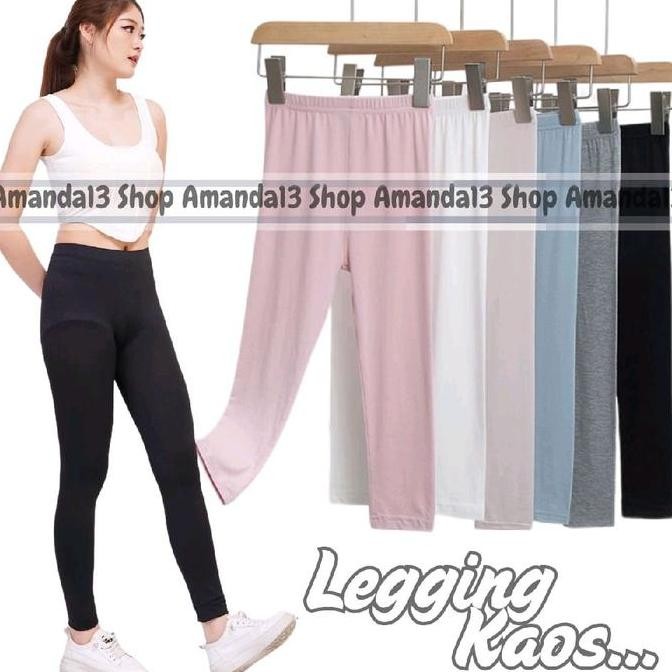 Promo Leging Kaos Wanita Dewasa Panjang - Lejing Wanita Tebal -legging kaos legging fit Hitam Santai