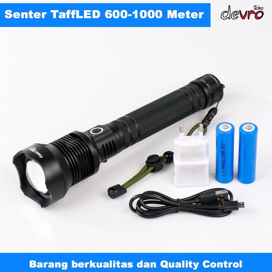 Senter LED Long Range Zoom 600-1000 Meter - LED XHP70.2 - TaffLED HS313 Senter