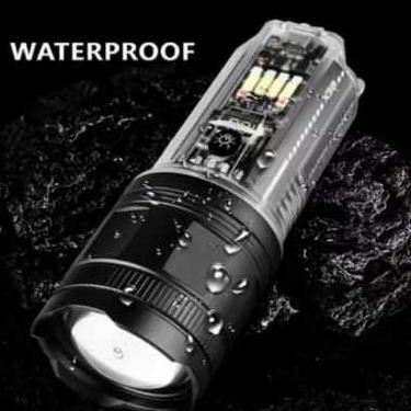 SENTER LED X39 - SUPER TERANG - 7 MODE CAHAYA - ZOOM JARAK JAUH - PANEL SOLAR CELL - TYPE-C Senter