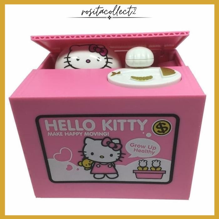 HELLO KITTY PIGGY BANK COIN - CELENGAN KOIN BENTUK KUCING KITTY BY ROSITA COLLECT DUA