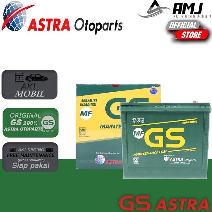* GS MF Astra Aki Mobil Honda CRV NS60LS - 45Ah Aki Kering *