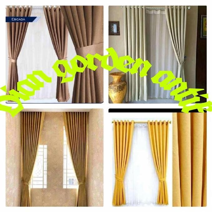 Tirai Gorden Jendela Polos Pintu Ruang Tamu Sekat Ruangan Blackout