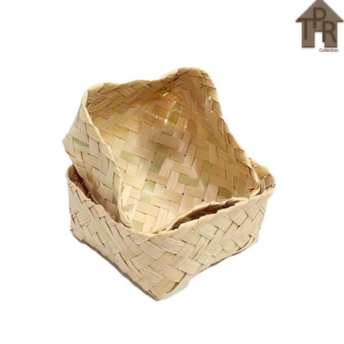 Besek Bambu Kotak Anyaman Halus Bermacam Ukuran - Sepasang