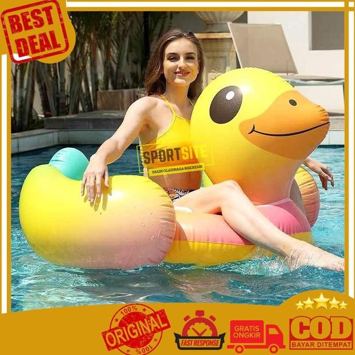 Intex Yellow Duck Ride-On Ban Bebek Pelampung Renang Ride On