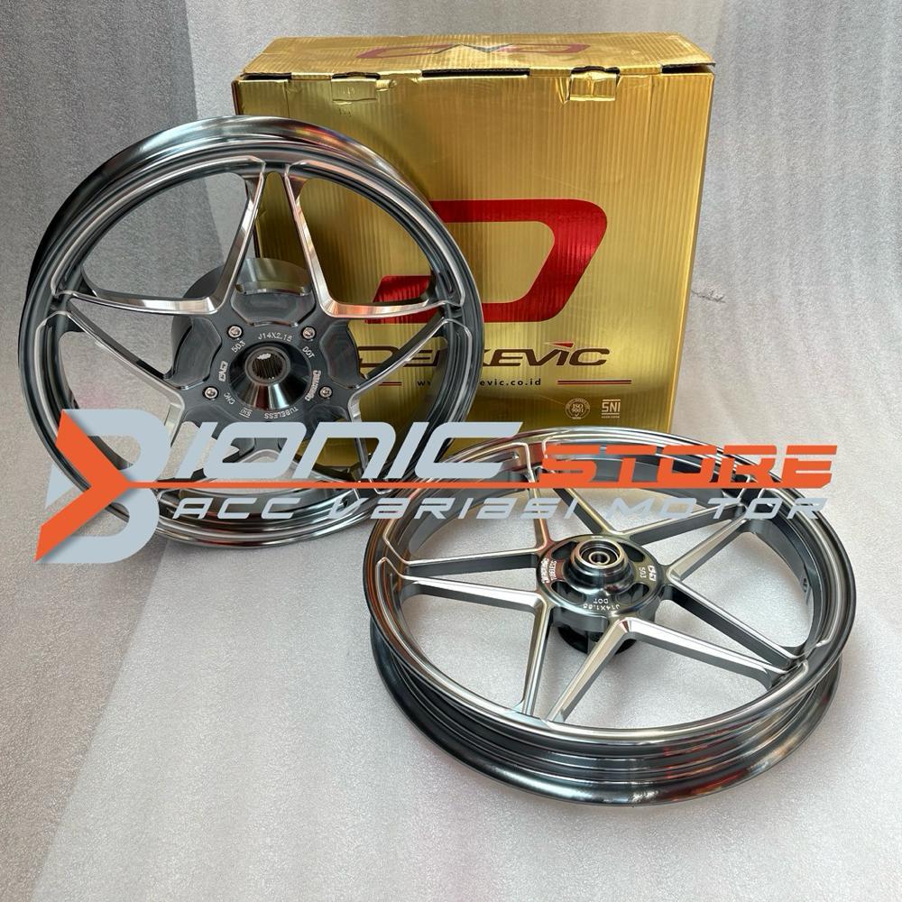 VELG RACING DELKEVIC X1 V2 185 & 215 RING 14 VARIO 125/150 BEAT SCOOPY GENIO MIO SPORTY VELG X-1 ORI