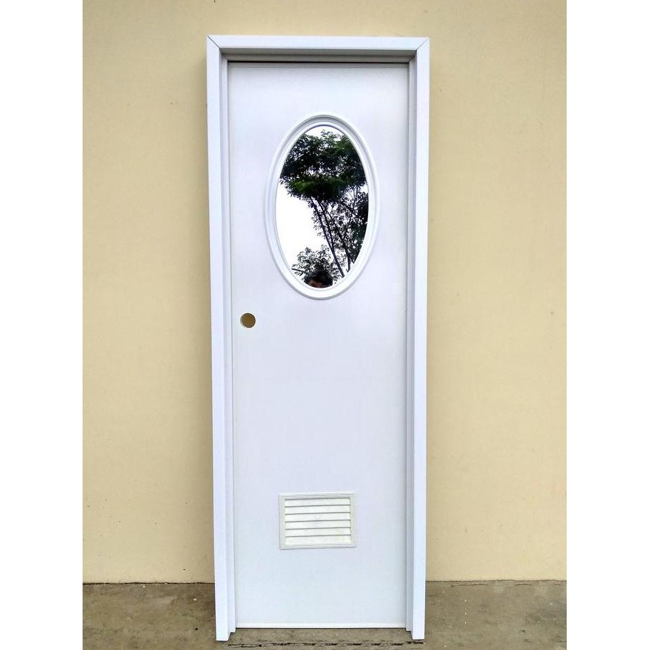 Pintu Kamar Mandi Kaca Oval Gambar 3D