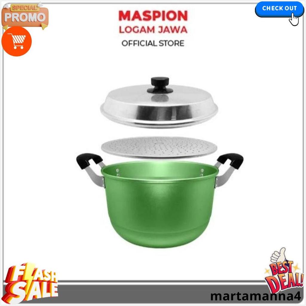 Maspion Mikado Panci Steamer Aluminium Dandang Kukusan Alcor 24 Cm Panci Kukus Warna 24 Cm Tutup Alu