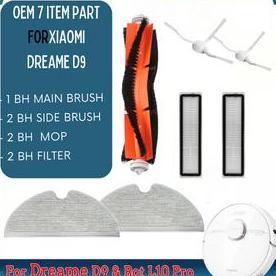 Mop Filter Sidebrush Mainbrush For Robot Vacuum Dreame D9