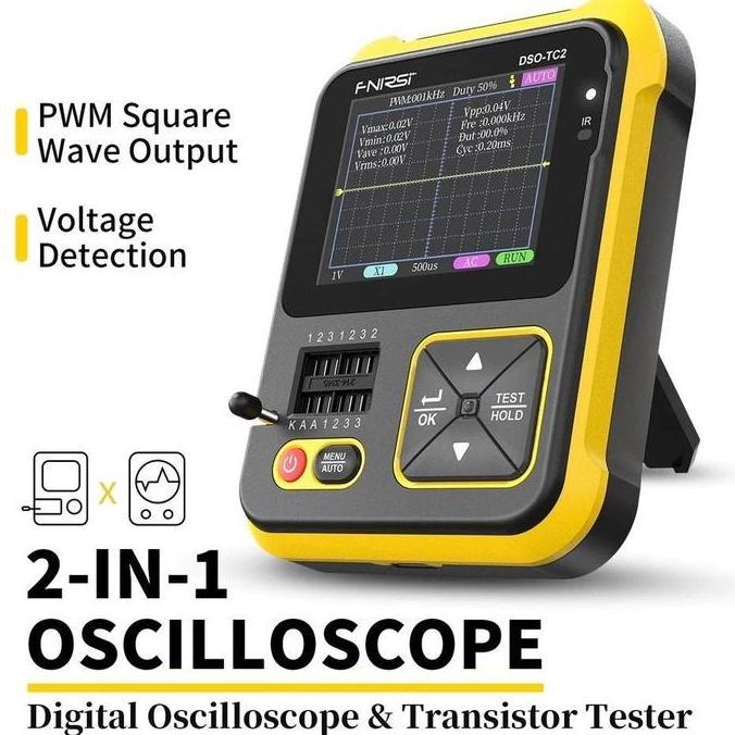 NEW - Fnirsi DSO-TC2 2.4 Inch Oscilloscope Transistor Tester 2 In 1 Multimeter