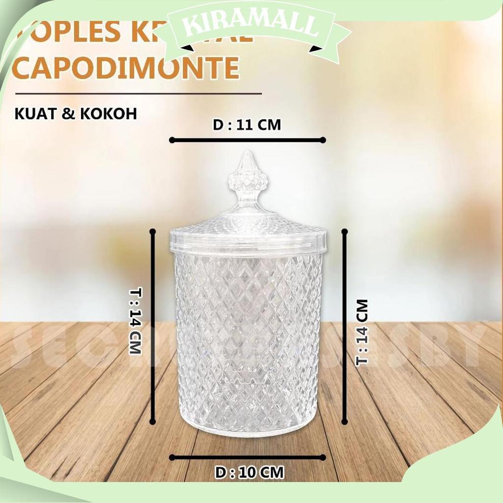 (Isi 6Pcs) Toples Kristal - Toples Lebaran Kue / Toples Plastik Bening Ori