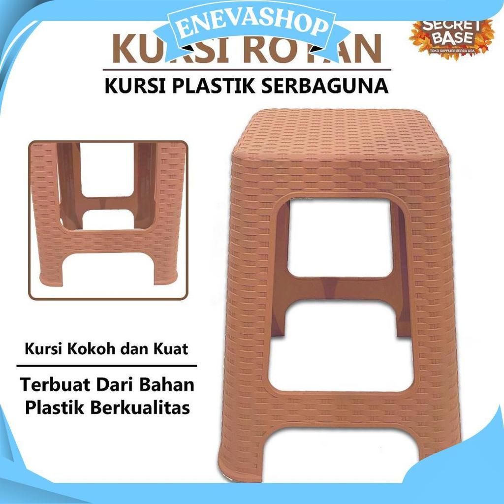 Kursi Rotan - Kursi Plastik Tinggi / Bangku Tinggi Kokoh / Kursi Motif Rotan Murah Best Seller
