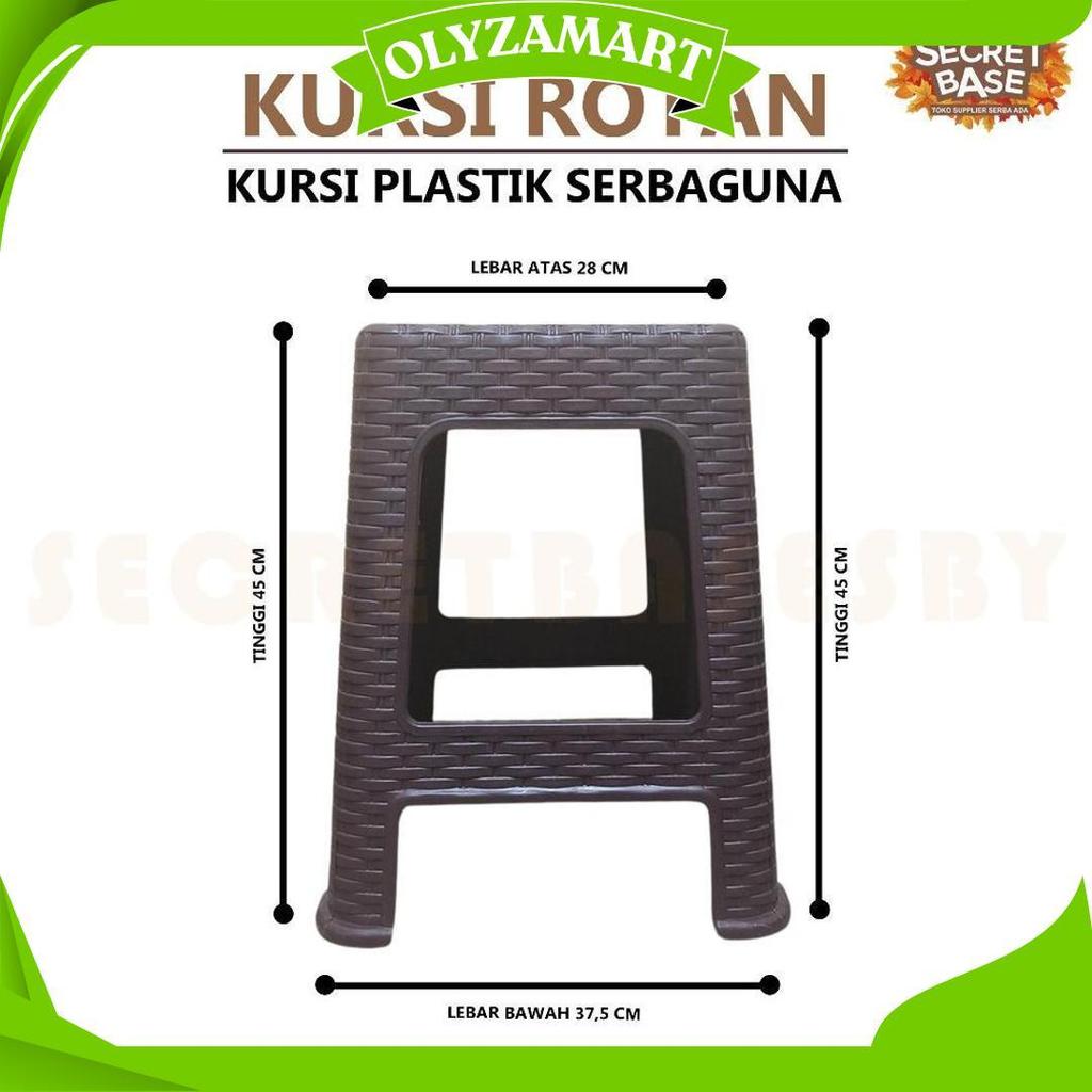 Kursi Rotan - Kursi Plastik Tinggi / Bangku Tinggi Kokoh / Kursi Motif Rotan Murah Promo