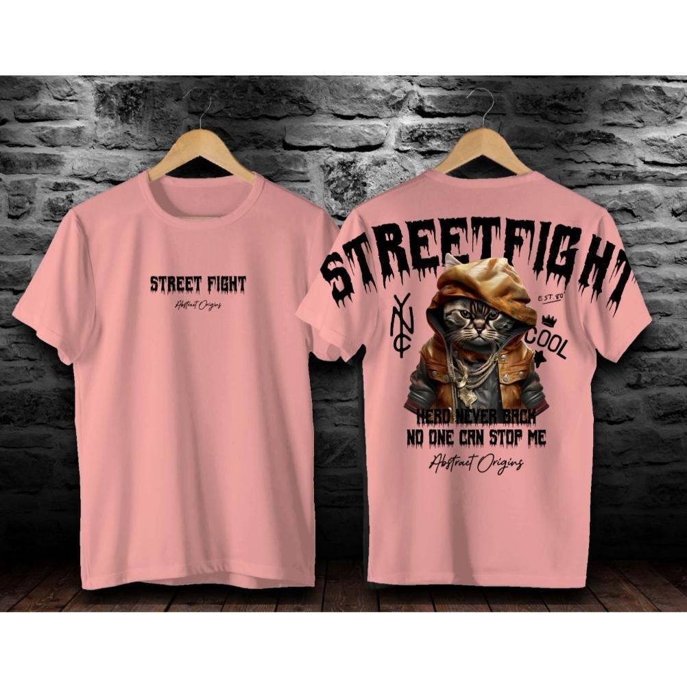 Trend - KAOS PRIA DISTRO KUCING STREET FIGHT / KAOS PRIA KEREN TERBARU / KAOS COWO / KAOS UNISEX / K