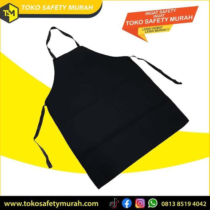 Apron Drill Warna Hitam Polos Celemek Kain Celemek Masak Koki