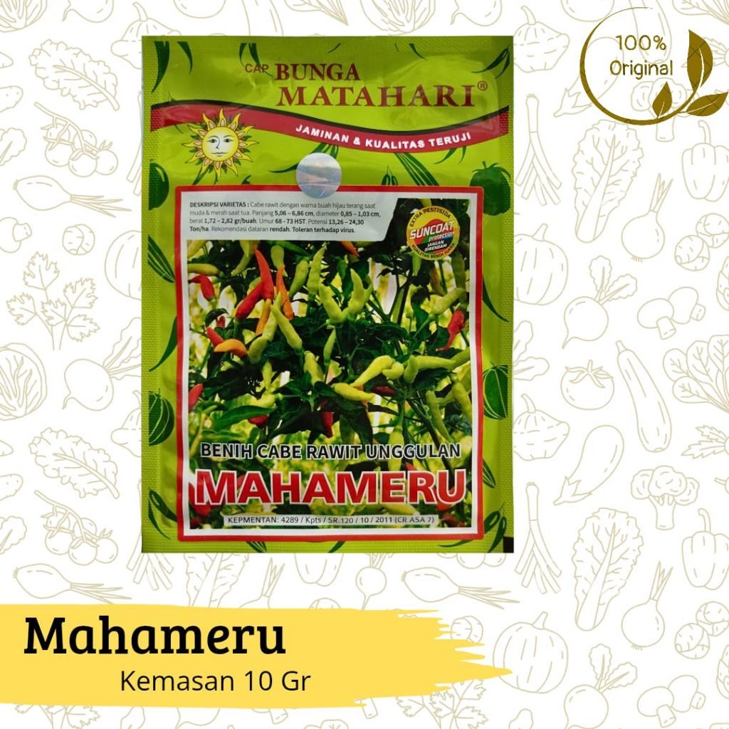 Benih Bibit Biji Tanaman Cabe Rawit Mahameru 10 gram Cap Bunga Matahari Asli Ori