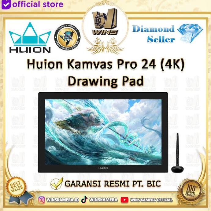 // HUION KAMVAS Pro 24 (4K) UHD Pen Display Garansi Resmi //